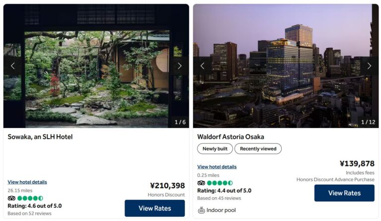 Osaka Luxury Hilton Hotels Points Value Comparison